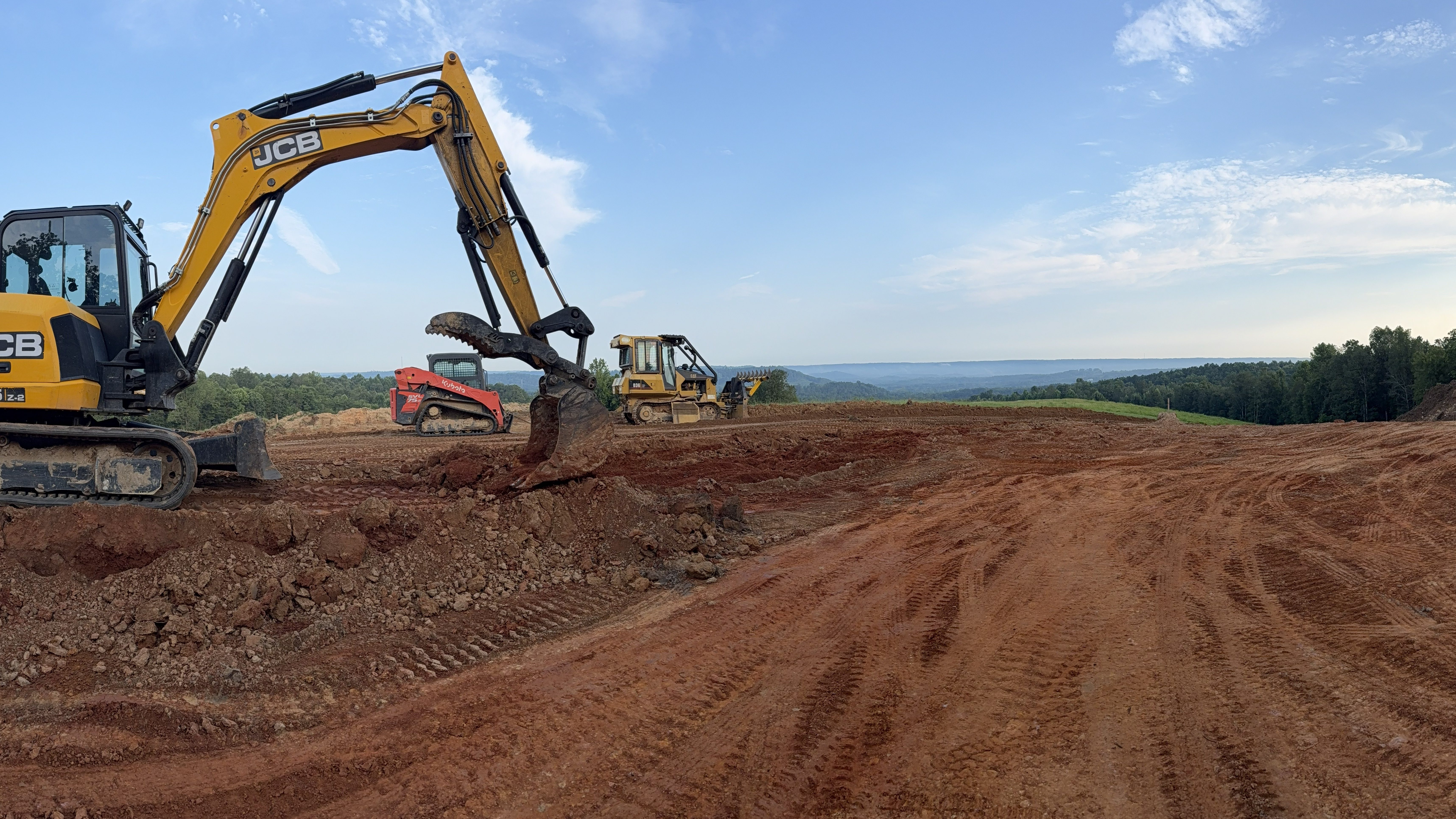 Excavation epuipment preparing a home site in Blount County, Alabama by Tucker Mountain Farms.